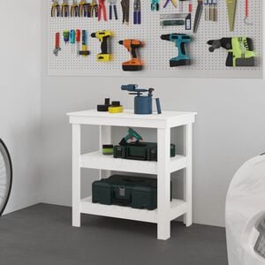 vidaXL Radni stol bijeli 78,5 x 50 x 80 cm od masivne borovine