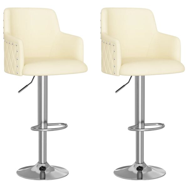 vidaXL Barski stolci od tkanine 2 kom krem