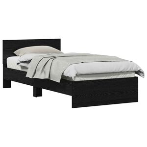 vidaXL Krevetna konstrukcija Crni hrast 75 x 190 cm Konstruirano drvo