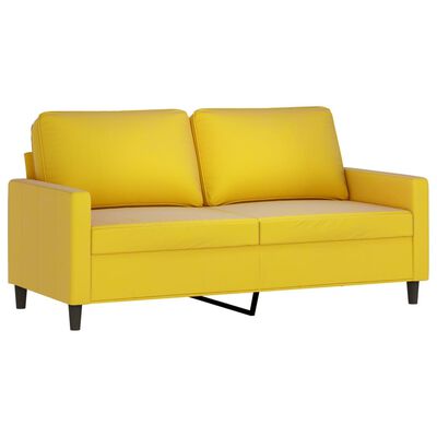 vidaXL 2-dijelni set sofa s jastucima žuti baršunasti