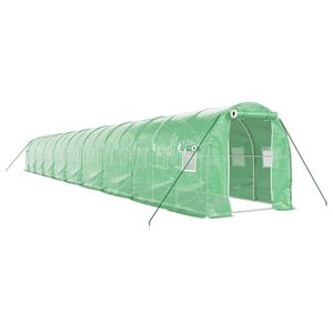 vidaXL Staklenik s čeličnim okvirom zeleni 36 m&sup2; 18 x 2 x 2 m