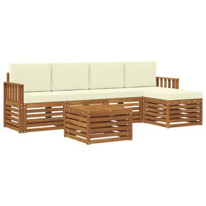 vidaXL Set vanjskih sofa 6 kom. Prirodna i krem