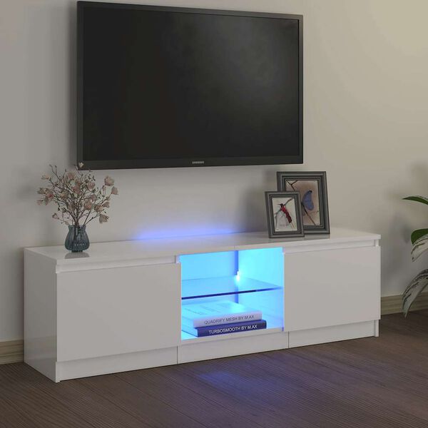 vidaXL TV ormarić s LED svjetlima visoki sjaj bijeli 120x30x36 cm