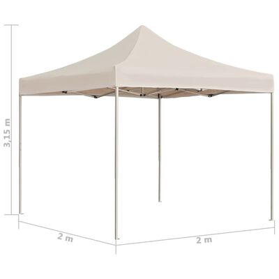 vidaXL Profesionalni sklopivi šator za zabave aluminijski 2 x 2 m krem