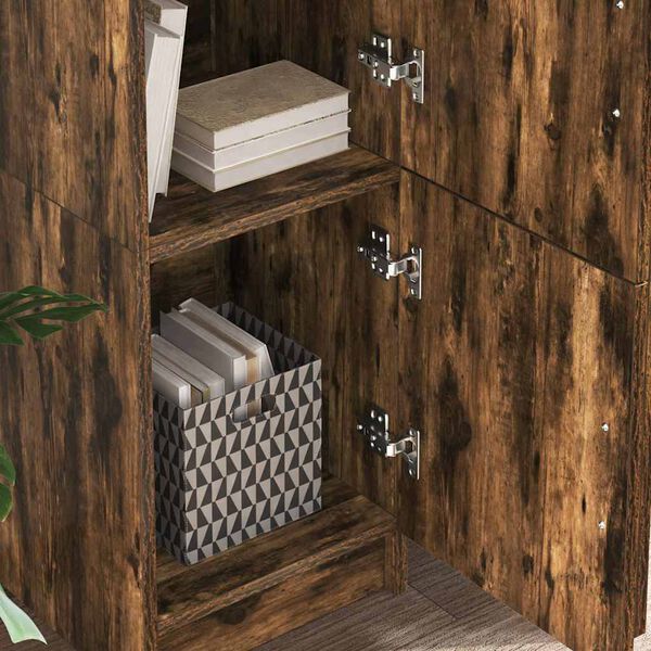 vidaXL Stol 2 pcs Dimljeni hrast