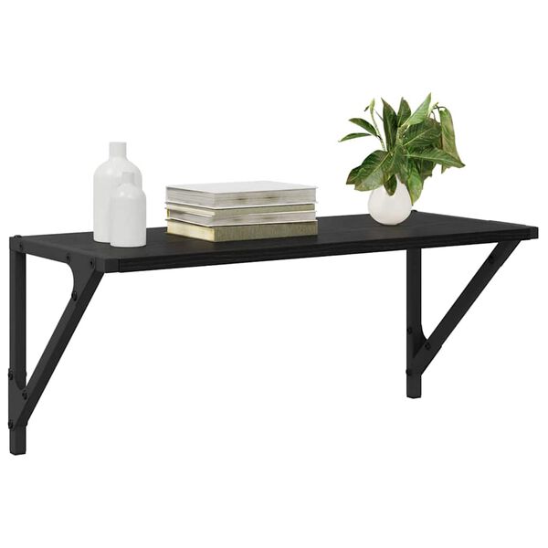 vidaXL Police na zidu s policom 2 pcs Crni hrast 60 x 25 x 25,5 cm