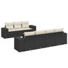 vidaXL 8-dijelni set vrtnih sofa od poliratana s jastucima crni