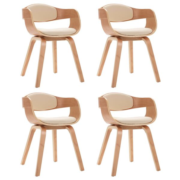 vidaXL Blagovaonske stolice 4 kom od savijenog drva i umjetne kože