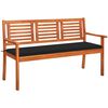 vidaXL Vrtna klupa trosjed s jastukom 150 cm masivno drvo eukaliptusa