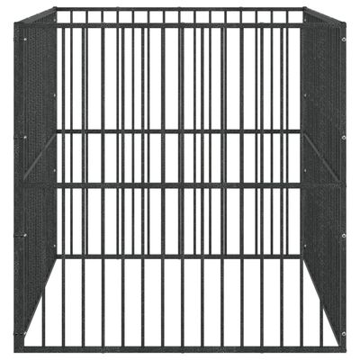 vidaXL Ograda za pse s 4 panela crna od pocinčanog čelika