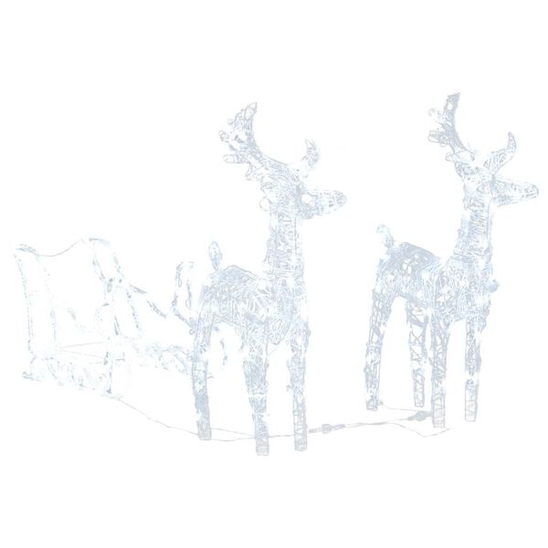 vidaXL Ukrasni božićni sobovi i sanjke 160 LED žarulja 130 cm akrilni