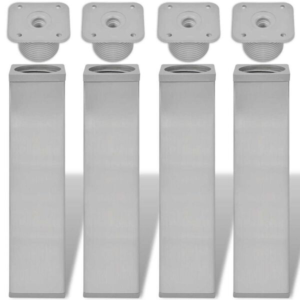 vidaXL 4 pcs Srebrno 38 x 38 x 180 mm Željezo