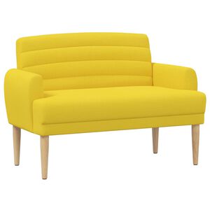 vidaXL Ljubavni kauč s gumbima Svijetlo žuta 116 x 67 x 80 cm Tkanina