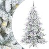 vidaXL Umjetno božićno drvce s nogom Bijelo 210 cm PVC i čelik