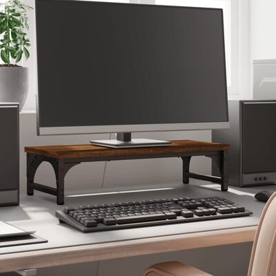 vidaXL Stalak za monitor smeđa boja hrasta 55 x 23 x 14 cm drveni