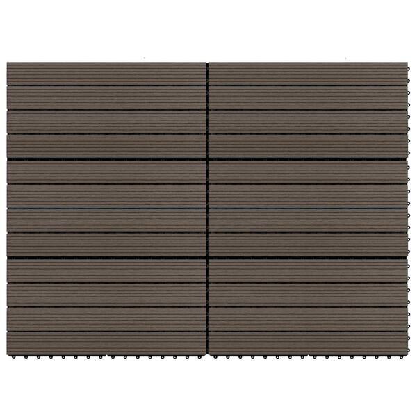 vidaXL Pločice za decking 6 pcs Tamno smeđa 60 x 30 cm