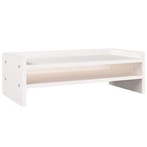 vidaXL Stalak za monitor bijeli 50 x 24 x 16 cm od masivne borovine
