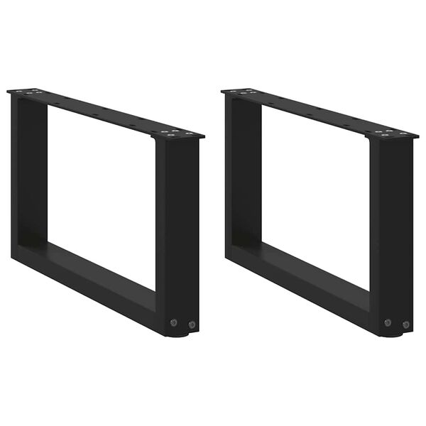 vidaXL Noge za klub stolić U-oblik 2 kom Crne 70 x (30-31) cm Čelik