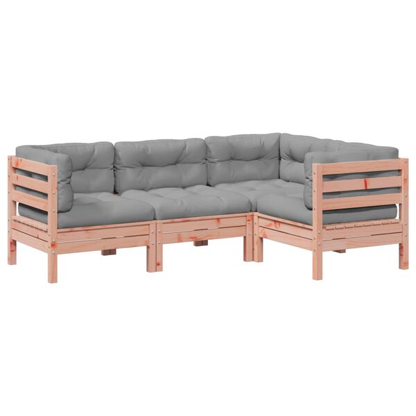 vidaXL 4-dijelni set vrtnih sofa s jastucima od duglazije i jelovina