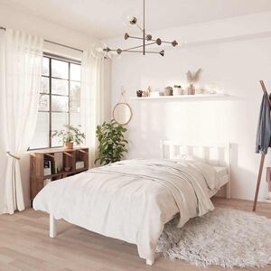 vidaXL Okvir za krevet od borovine bijeli 75x190 cm jednokrevetni