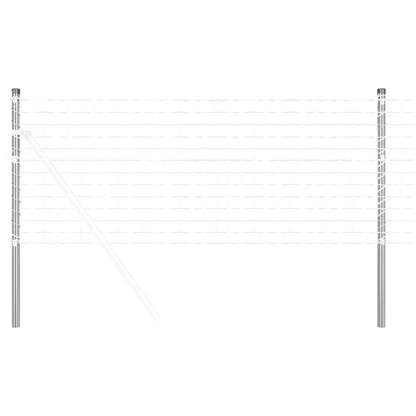 vidaXL Stup za ogradu 2 pcs Srebrno 80 cm Čelik s pra&scaron;kastim premazom