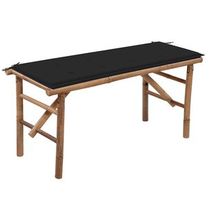 vidaXL Sklopiva vrtna klupa s jastukom 118 cm od bambusa