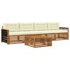 vidaXL Set vanjskih sofa s jastukom 5 pcs Prirodna i krem