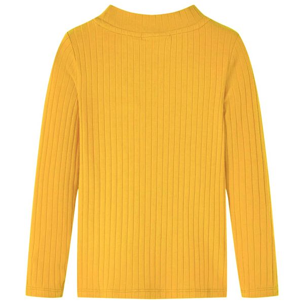 Dječja majica dugih rukava rebrasto pletena tamna oker 104