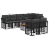 vidaXL Set vanjskih sofa 9 kom. Crna i tamno siva Poliester
