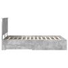 vidaXL Krevetna konstrukcija s uzglavljem Betonski sivi 120 x 190 cm