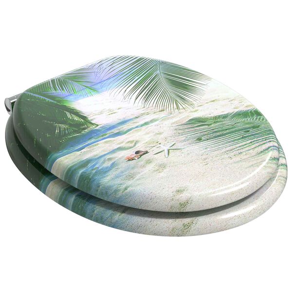 vidaXL Toaletna sjedala s mekim zatvaranjem Zelena 44 x 38 cm