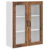 vidaXL Zidni stakleni ormarić PORTO Staro drvo 80 x 31 x 100 cm
