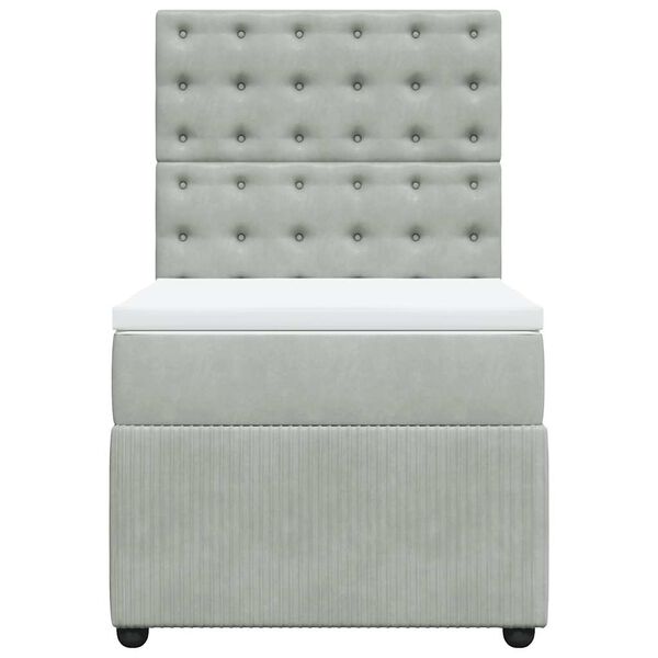 vidaXL Box spring krevet s madracem svjetlosivi 80 x 200 cm bar&scaron;unasti