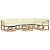 vidaXL Set vanjskih sofa s jastukom 9 pcs Bijela i krem