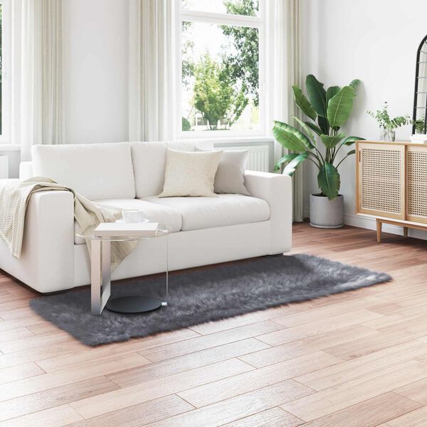 vidaXL Umjetni Tepih od Ovčje Kože Tafalla Antracit 80 x 200 cm