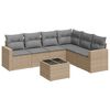 vidaXL 7-dijelni set vrtnih sofa od poliratana s jastucima bež
