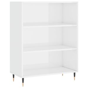 vidaXL Regal za knjige sjajni bijeli 69,5x32,5x90 cm konstruirano drvo