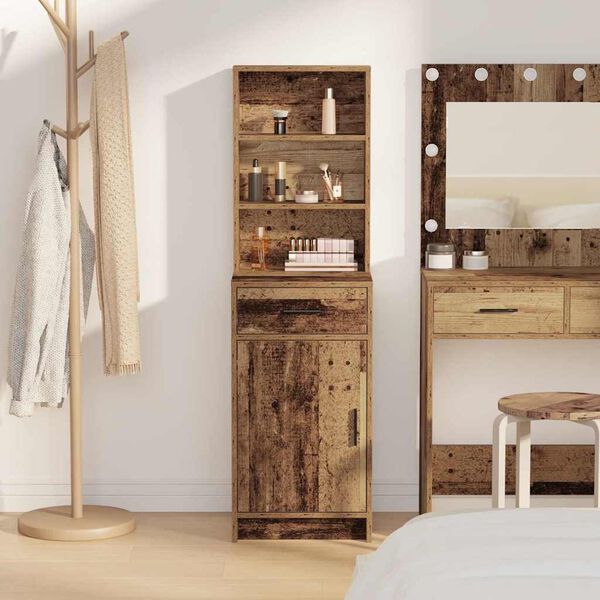 vidaXL Highboard Staro drvo 40 x 40,5 x 135 cm Konstruirano drvo