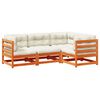 vidaXL 4-dijelni set vrtnih sofa s jastucima vo&scaron;tano smeđi od borovine