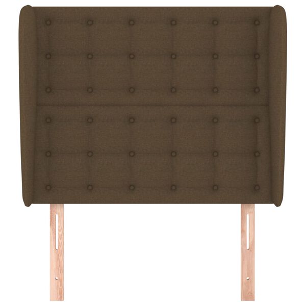 vidaXL Uzglavlje s u&scaron;ima tamnosmeđe 103x23x118/128 cm od tkanine