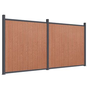 vidaXL Panel za ogradu smeđi 353 x 186 cm WPC