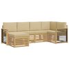 vidaXL Set vanjskih sofa 6 pcs Bijela i bež Poliester