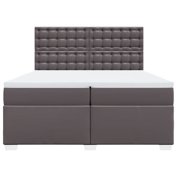 vidaXL Krevet s oprugama i madracem sivi 200x200 cm od umjetne kože