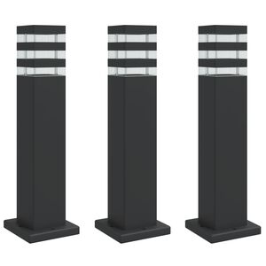 vidaXL Vanjske podne svjetiljke 3 kom crne 50 cm aluminijske