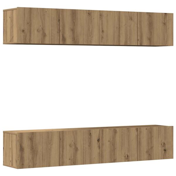 vidaXL 4-dijelni zidni TV ormarić Artisan hrast izrađen od drveta