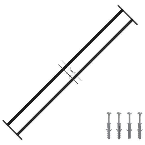 vidaXL Re&scaron;etka za prozor Crna 176 x 30 cm Čelik s prahom premazan