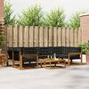 vidaXL Set vanjskih sofa s jastukom 7 pcs Prirodna i crna