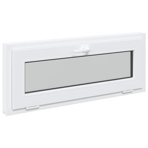 vidaXL Prozor za podrum RISOR 110 x 40 cm PVC i staklo Bijela