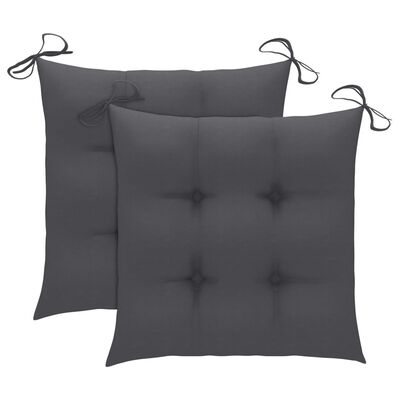 vidaXL 3-dijelni bistro set s antracit jastucima od masivne tikovine