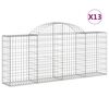 vidaXL Lučne gabionske ko&scaron;are 13 kom 200x30x80/100cm pocinčano željezo